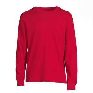 GEORGE Men's Red Long Sleeve Crewneck T-Shirt